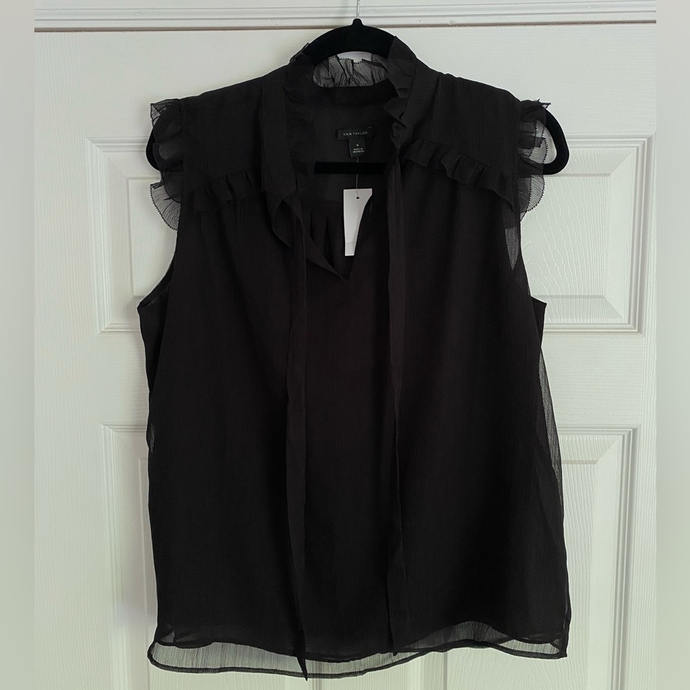 Ann Taylor Black Ruffled Women's Top